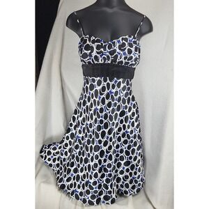 Y2k B. Darlin Baby Doll Dress Size 5 / 6 Cocktail Party Dress Blue Black White